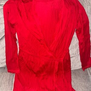 Victoria's Secret Red Satin Robe Intimates Sleepwear